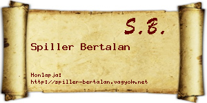 Spiller Bertalan névjegykártya