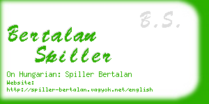 bertalan spiller business card